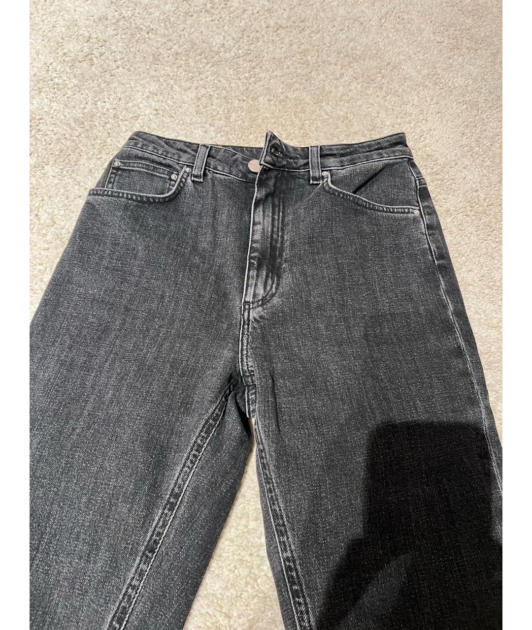 TOTEME Серые хлопковые прямые джинсы, фото 4