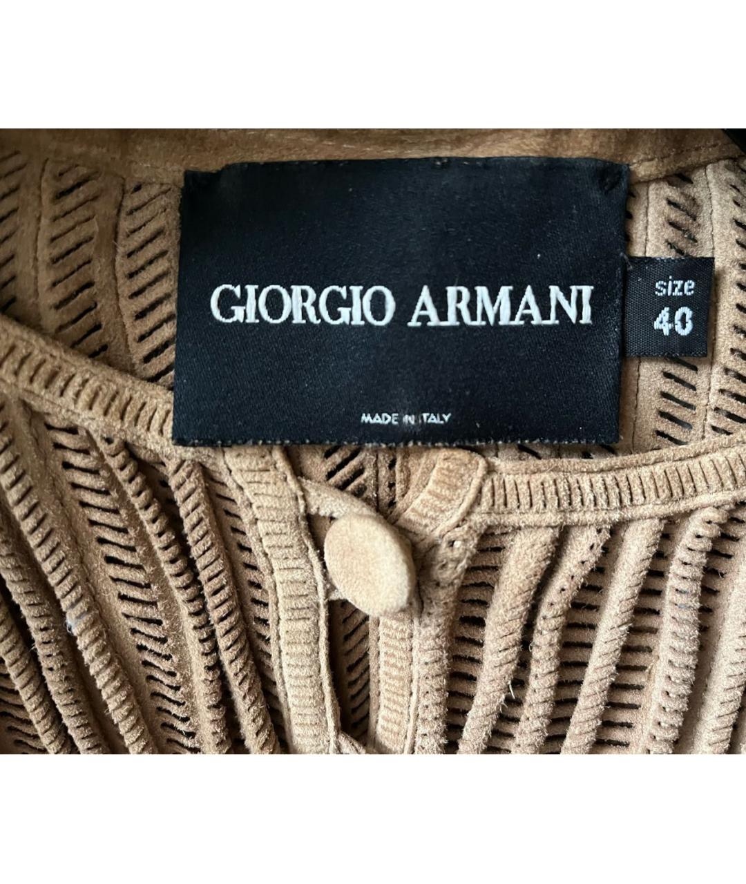 GIORGIO ARMANI Хаки замшевый жакет/пиджак, фото 4