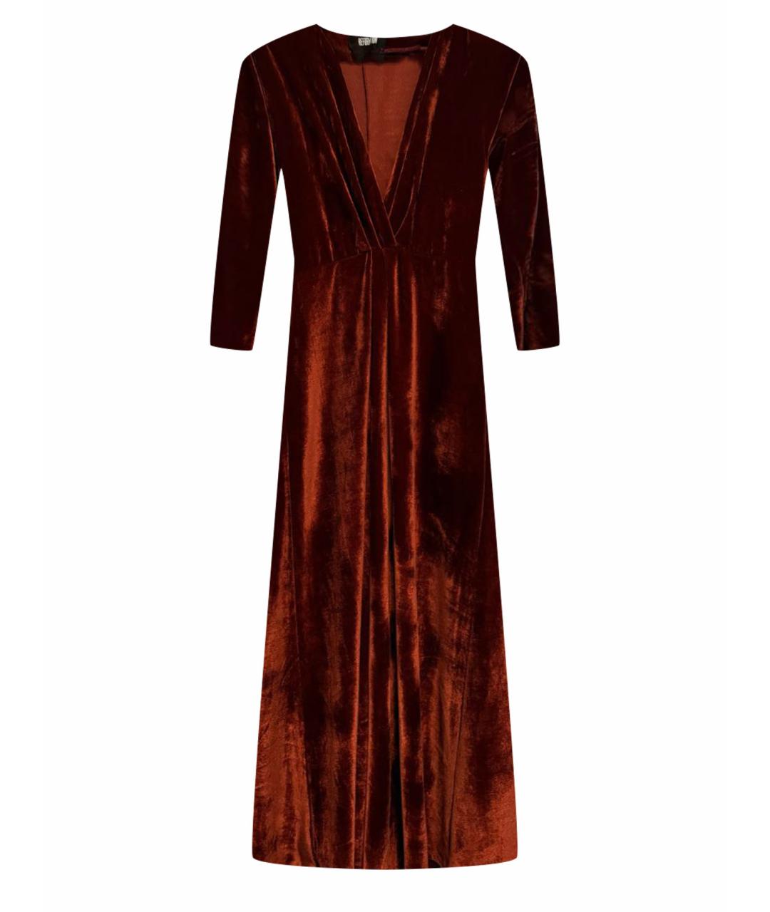 REFORMATION Бордовое синтетическое вечернее платье, фото 1