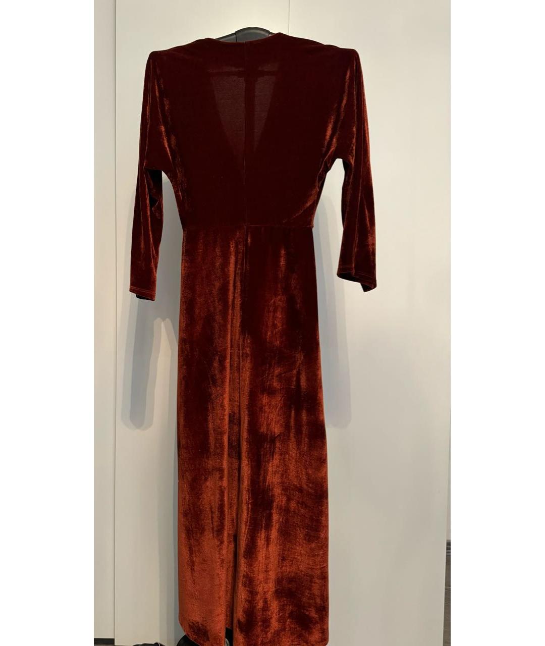 REFORMATION Бордовое синтетическое вечернее платье, фото 2