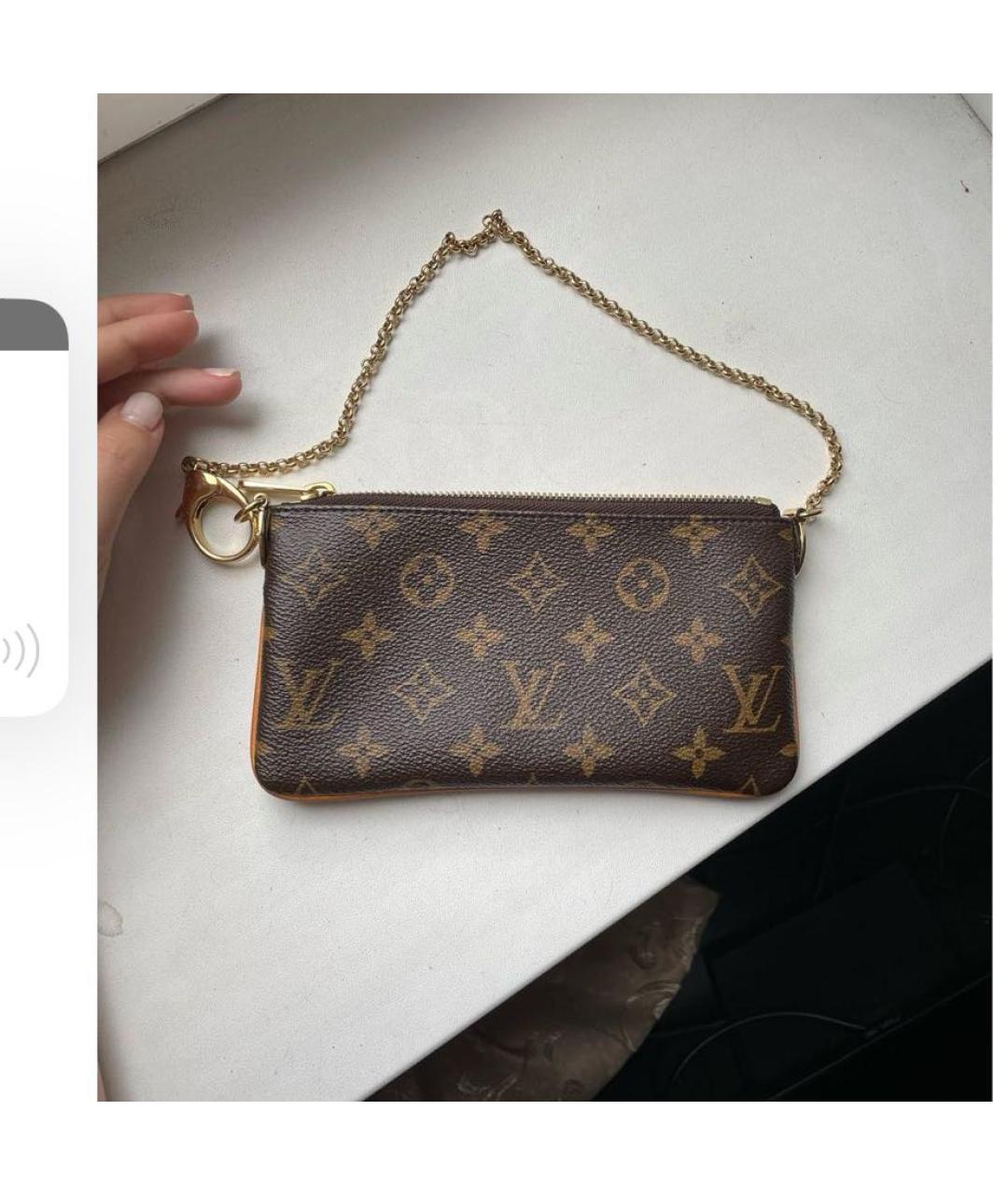 LOUIS VUITTON PRE-OWNED Коричневая кожаная сумка с короткими ручками  Pochette для женщин – купить в интернет магазине с доставкой