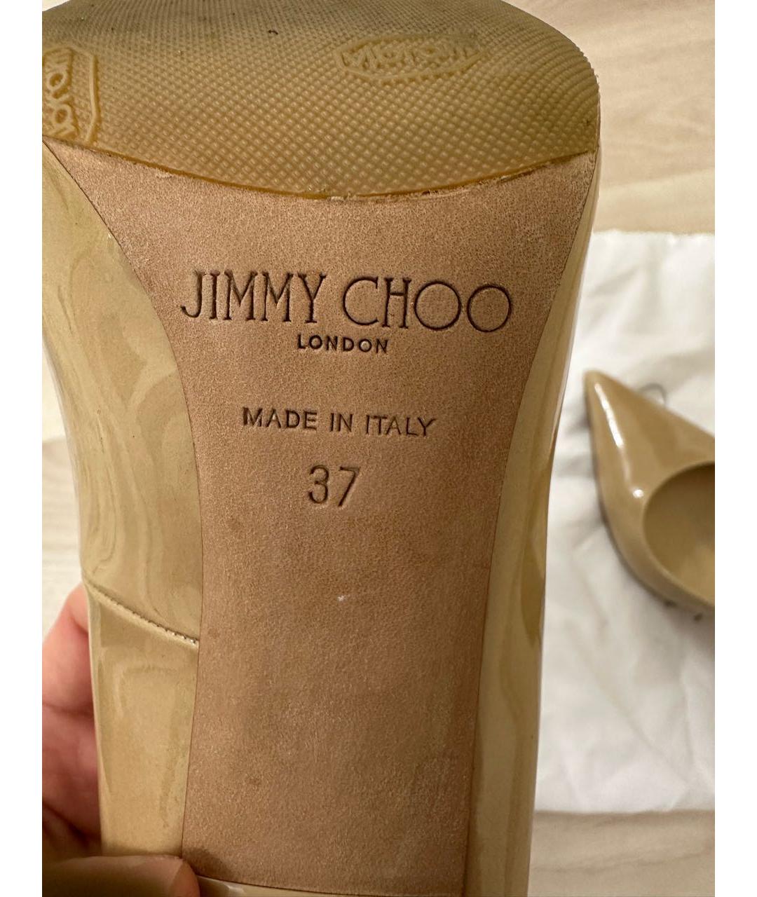 JIMMY CHOO Бежевые кожаные туфли, фото 7