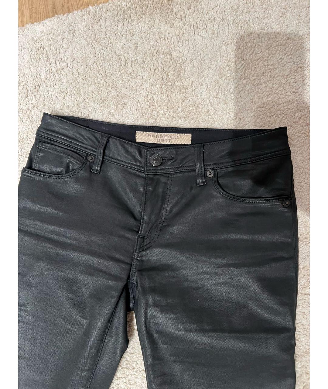 BURBERRY Черные хлопковые джинсы слим, фото 4