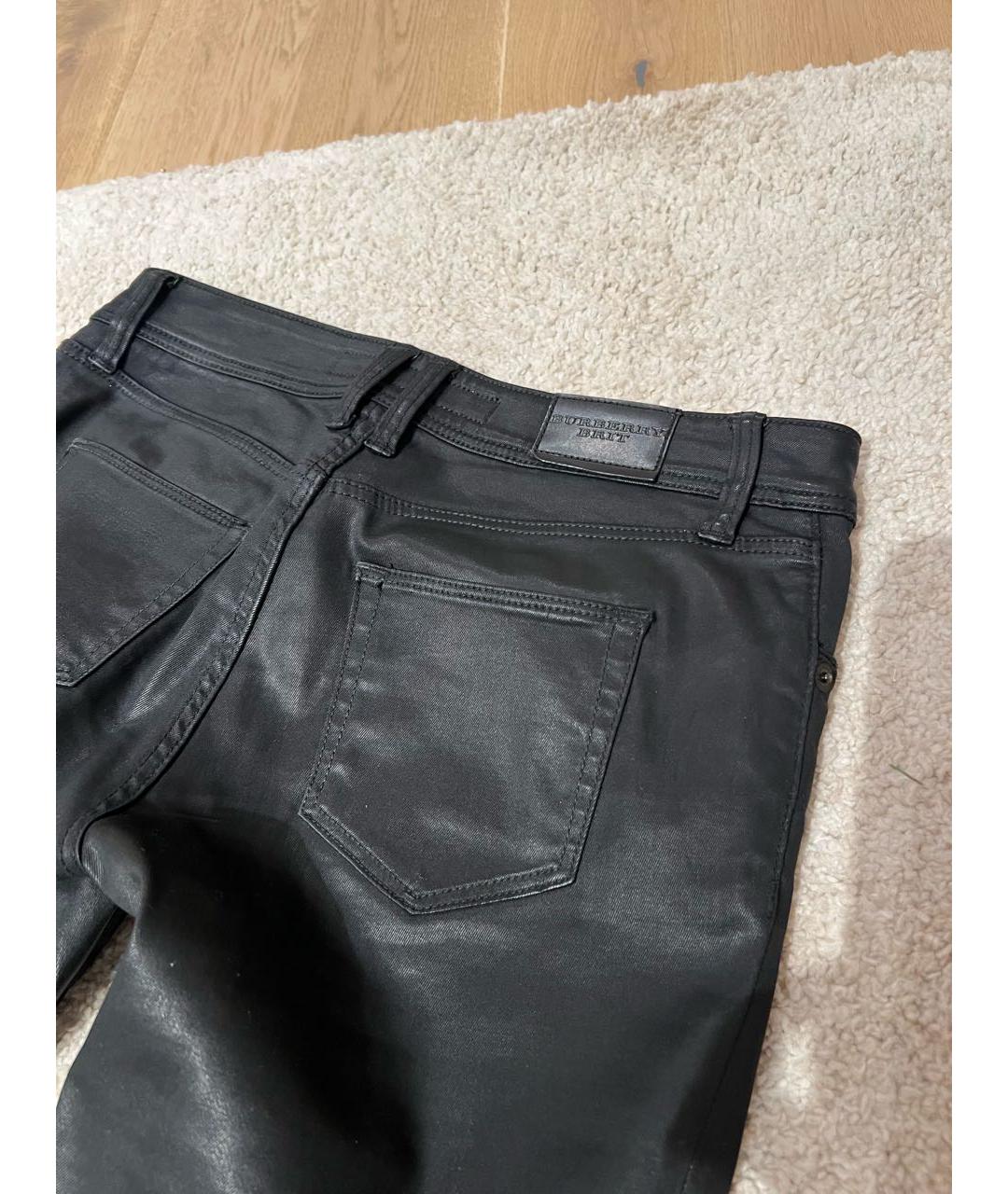 BURBERRY Черные хлопковые джинсы слим, фото 5