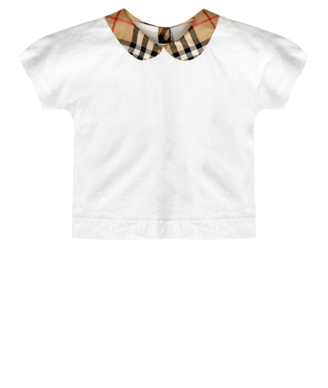 BURBERRY Белая хлопковая блузка для девочек, фото 1