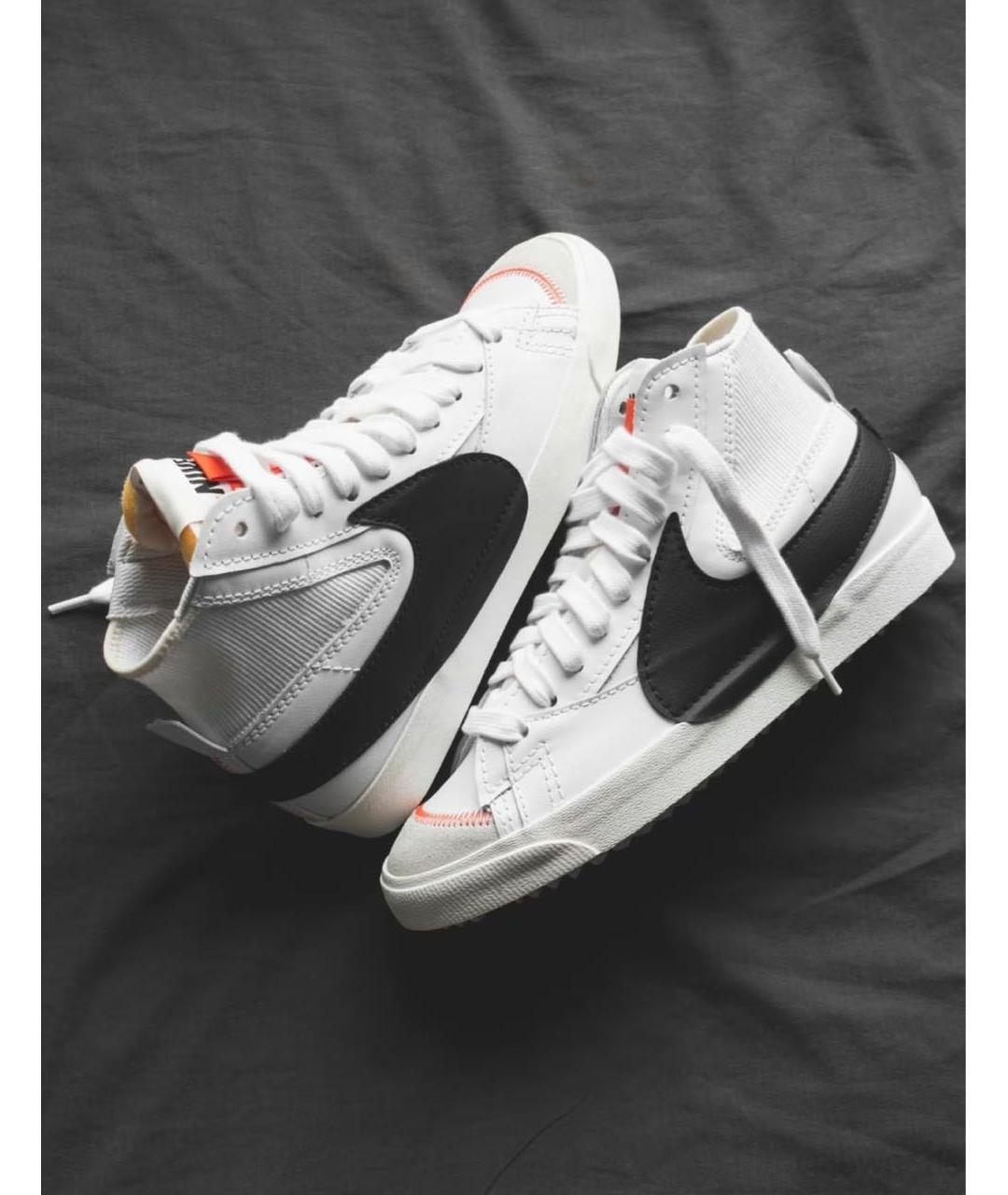 NIKE Белые кожаные высокие кроссовки / кеды, фото 2