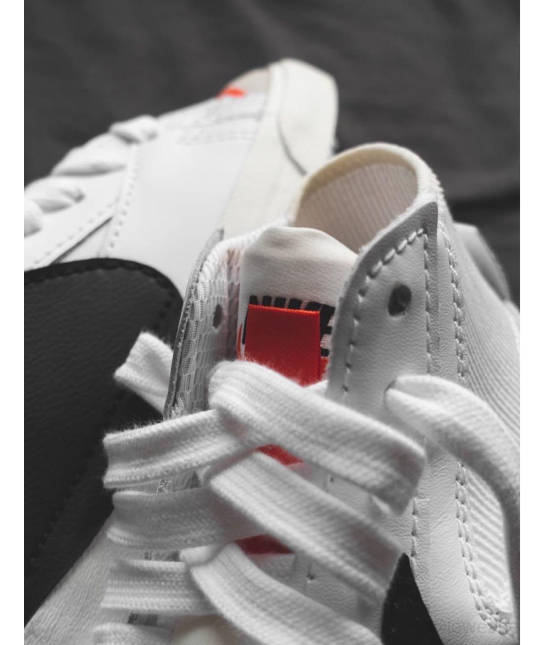 NIKE Белые кожаные высокие кроссовки / кеды, фото 5