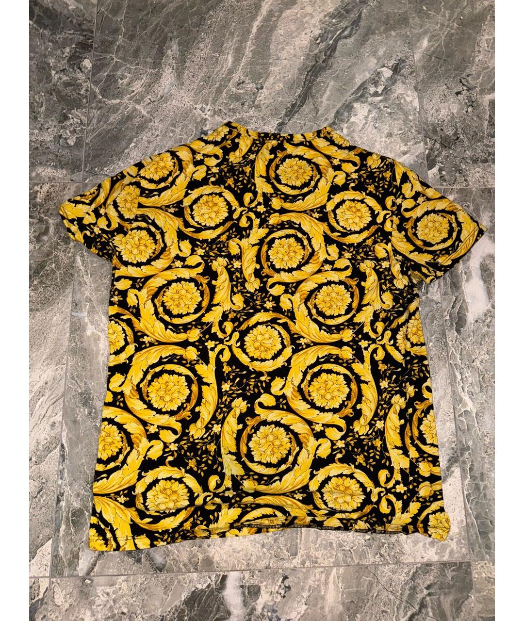 VERSACE Желтая хлопковая футболка, фото 2