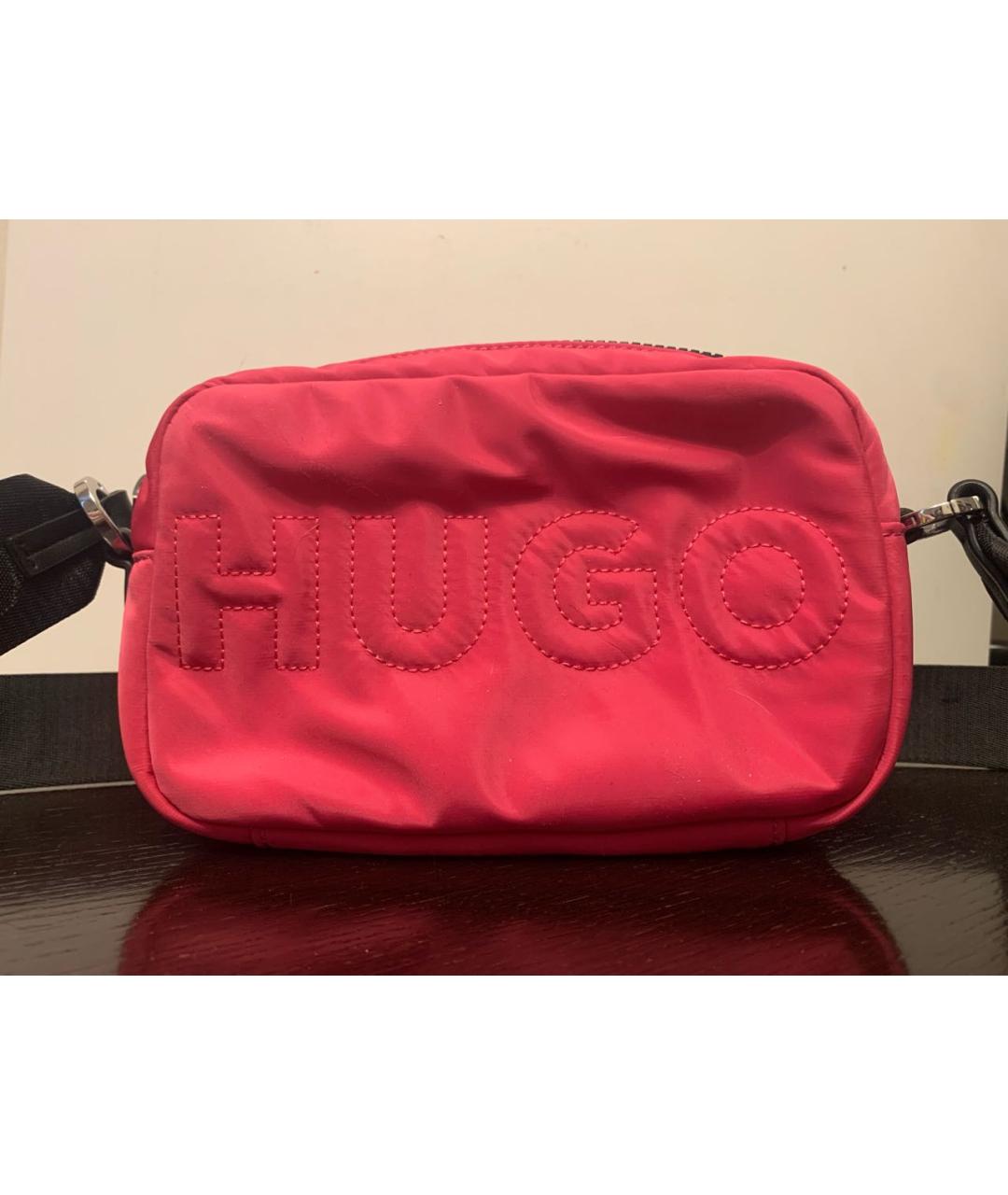 HUGO BOSS Фуксия синтетическая сумка через плечо, фото 4