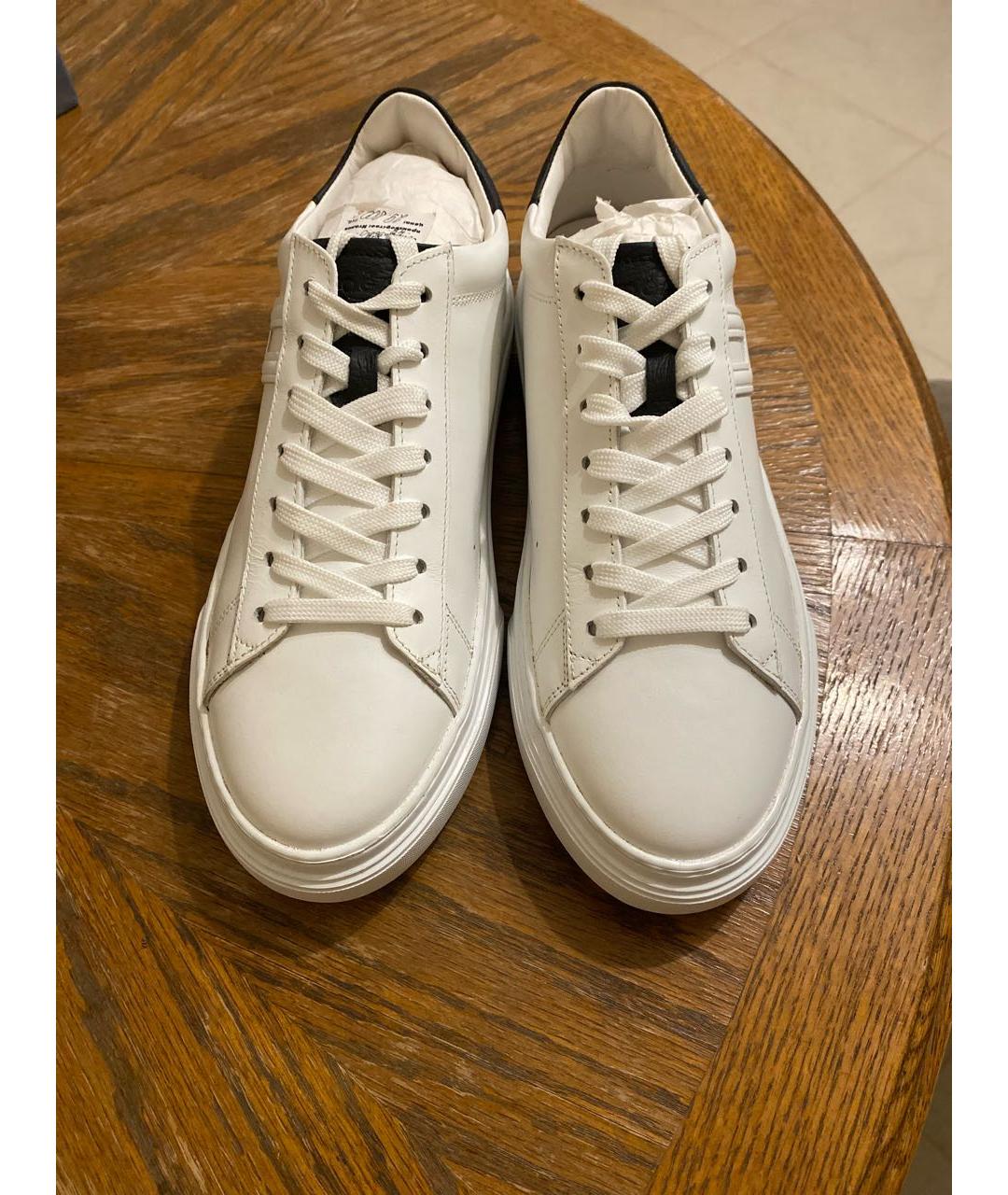 HOGAN Белые кожаные низкие кроссовки / кеды, фото 2