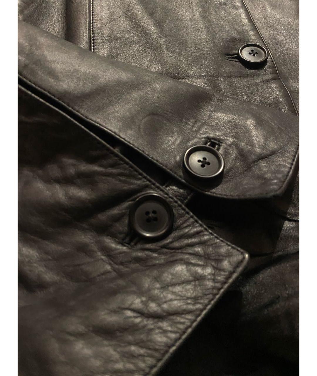 KARL LAGERFELD Черное кожаное пальто, фото 4