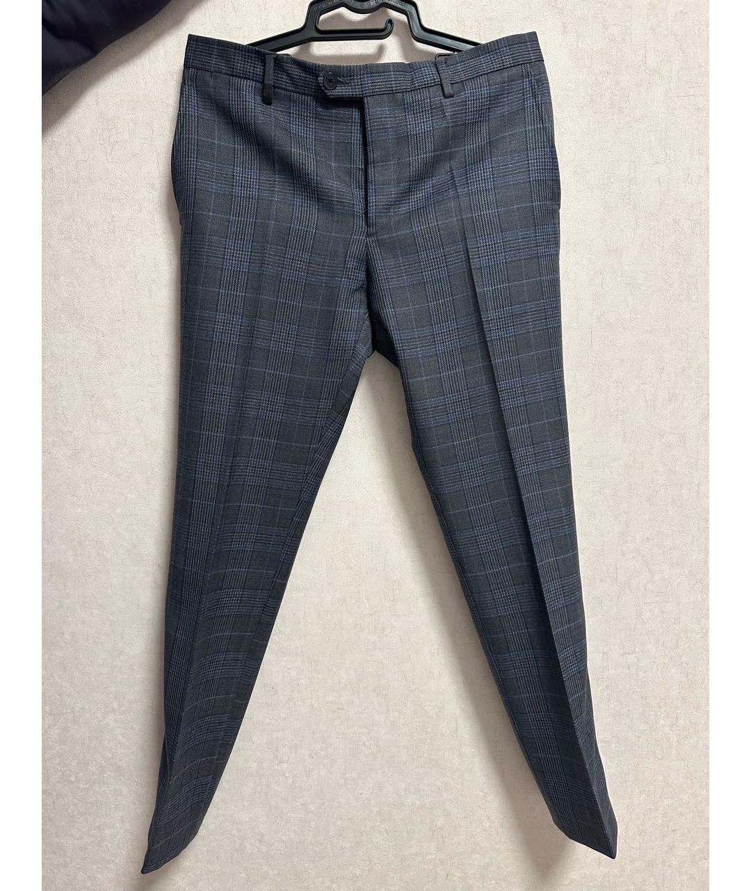 ETRO Антрацитовые шерстяные классические брюки, фото 9