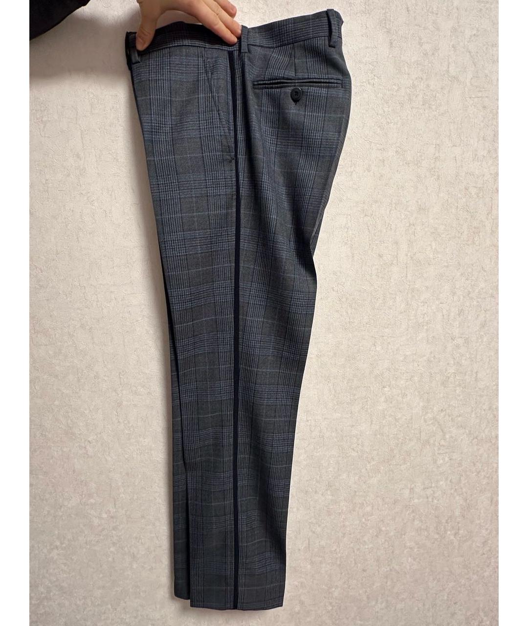 ETRO Антрацитовые шерстяные классические брюки, фото 7