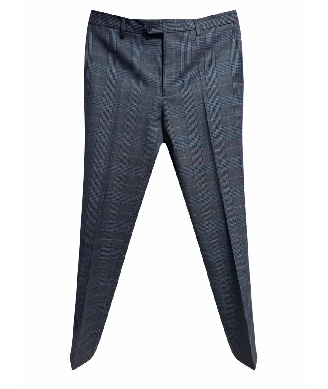 ETRO Антрацитовые шерстяные классические брюки, фото 1