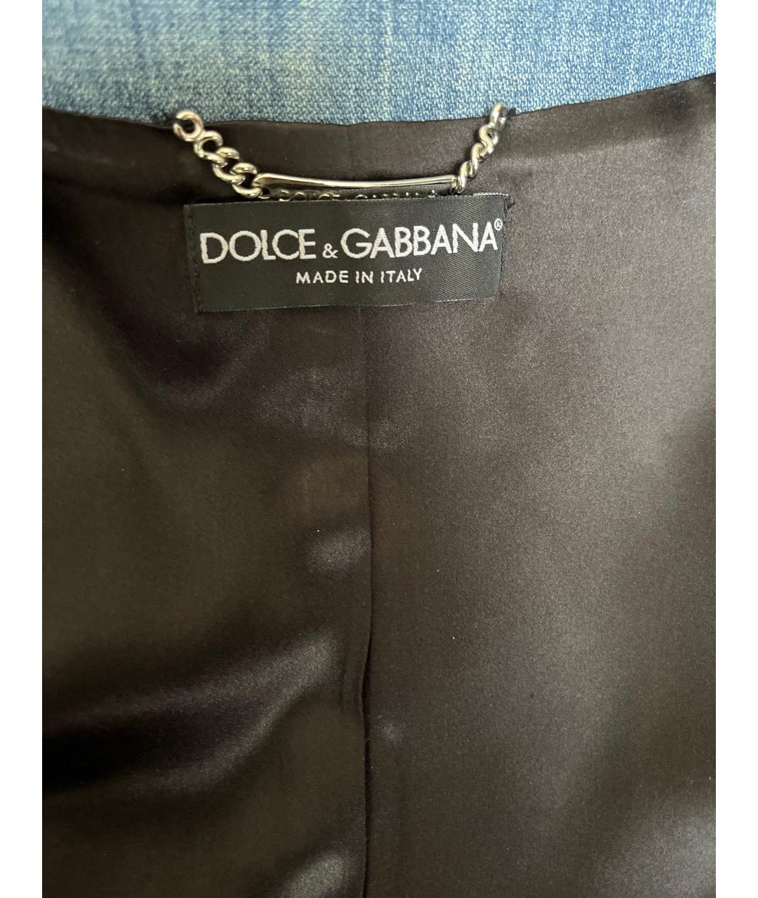 DOLCE&GABBANA Голубой деним жакет/пиджак, фото 6