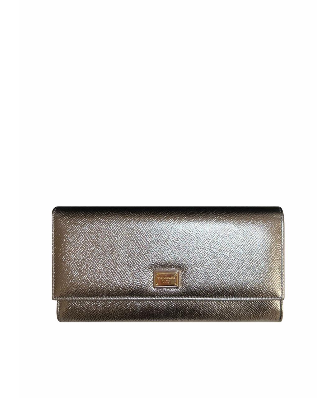 DOLCE&GABBANA Серебрянный кожаный кошелек, фото 1