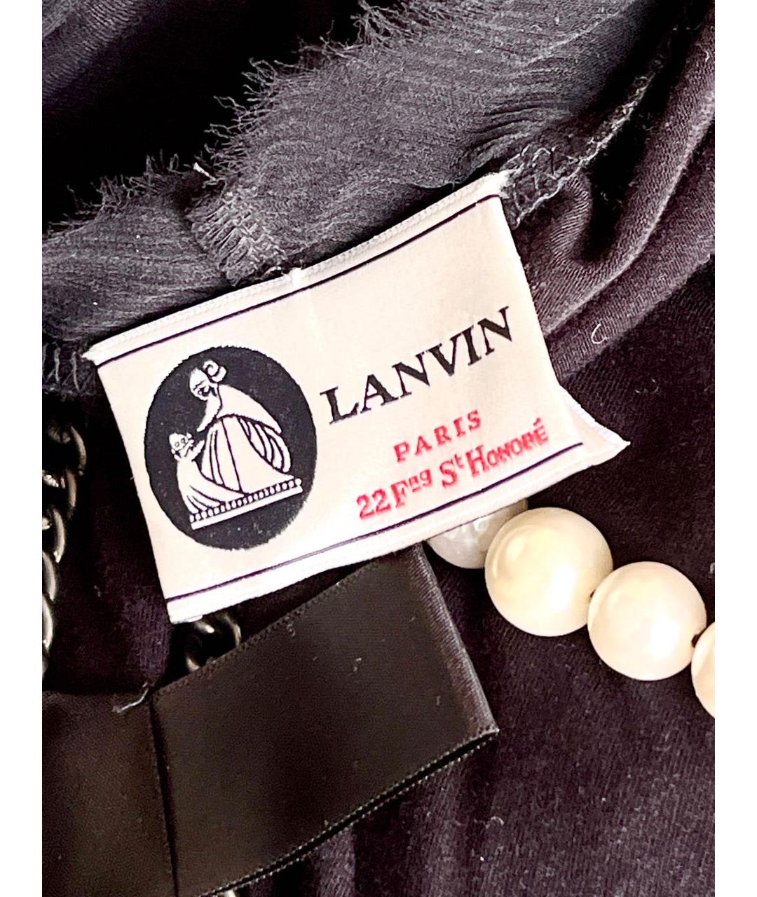 LANVIN Черная хлопко-эластановая футболка, фото 8