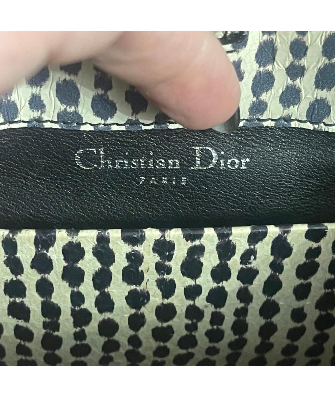 CHRISTIAN DIOR Белая сумка через плечо из экзотической кожи, фото 5