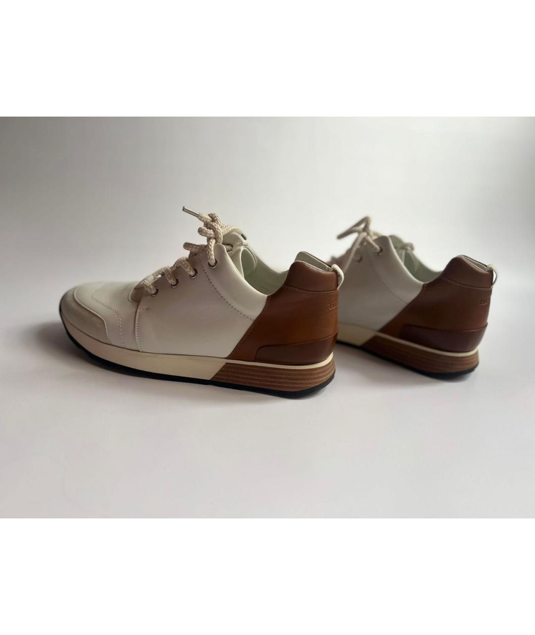 HERMES PRE-OWNED Белые кожаные низкие кроссовки / кеды, фото 6