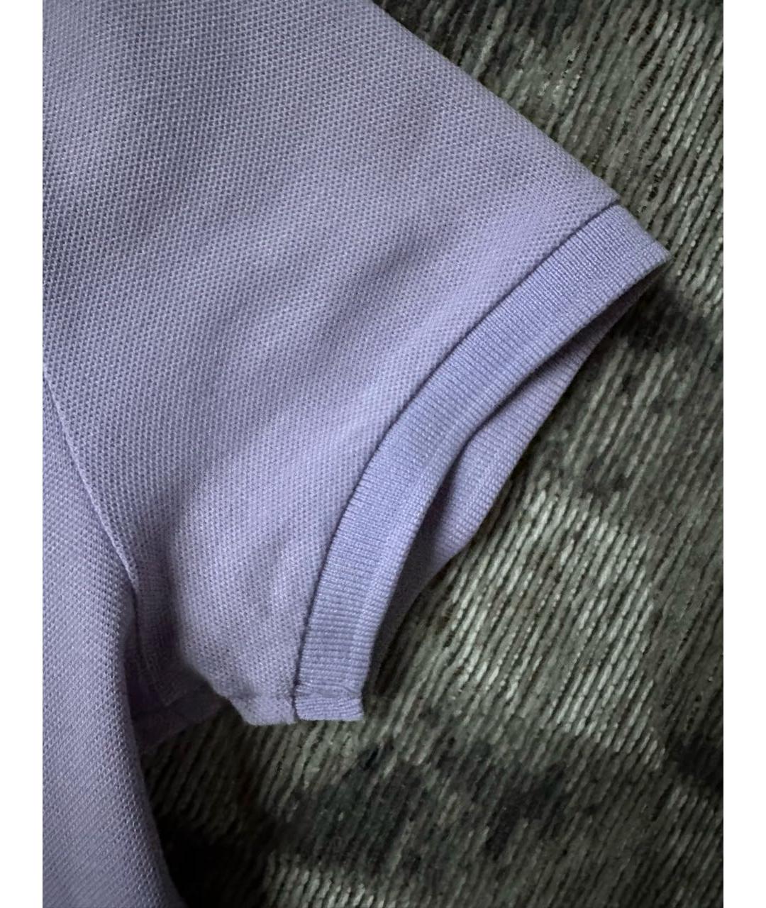 RALPH LAUREN Фиолетовая хлопко-эластановая футболка, фото 7