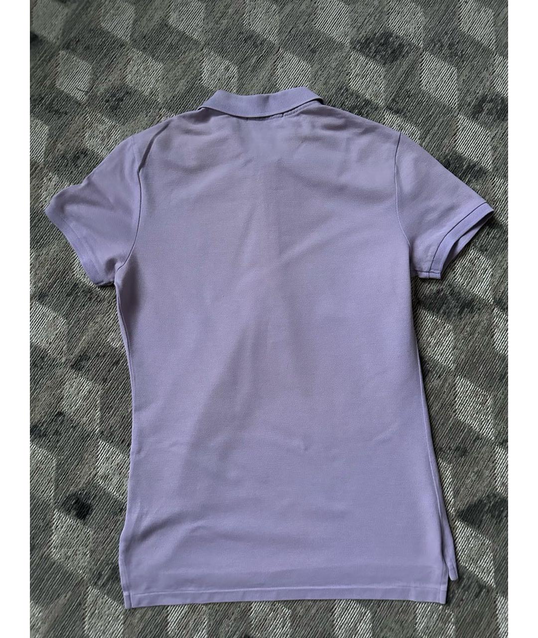 RALPH LAUREN Фиолетовая хлопко-эластановая футболка, фото 2