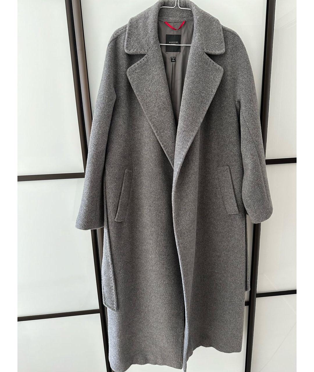 WEEKEND MAX MARA Серое шерстяное пальто, фото 9
