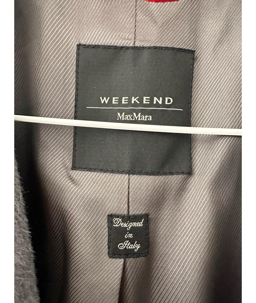 WEEKEND MAX MARA Серое шерстяное пальто, фото 3