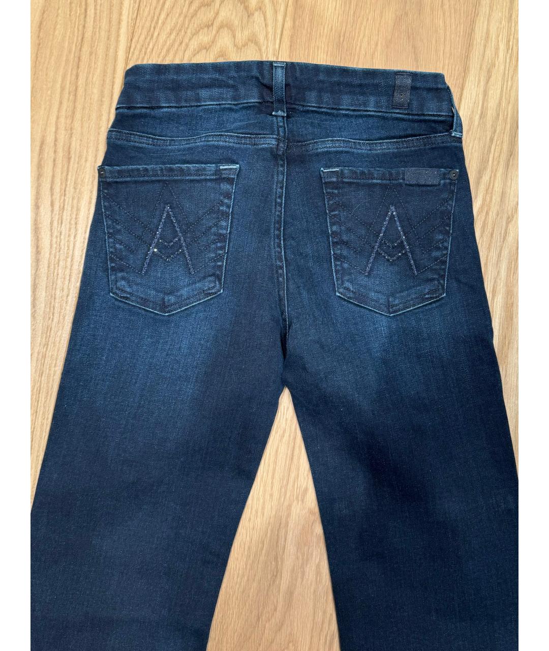 7 FOR ALL MANKIND Темно-синие хлопковые джинсы клеш, фото 4