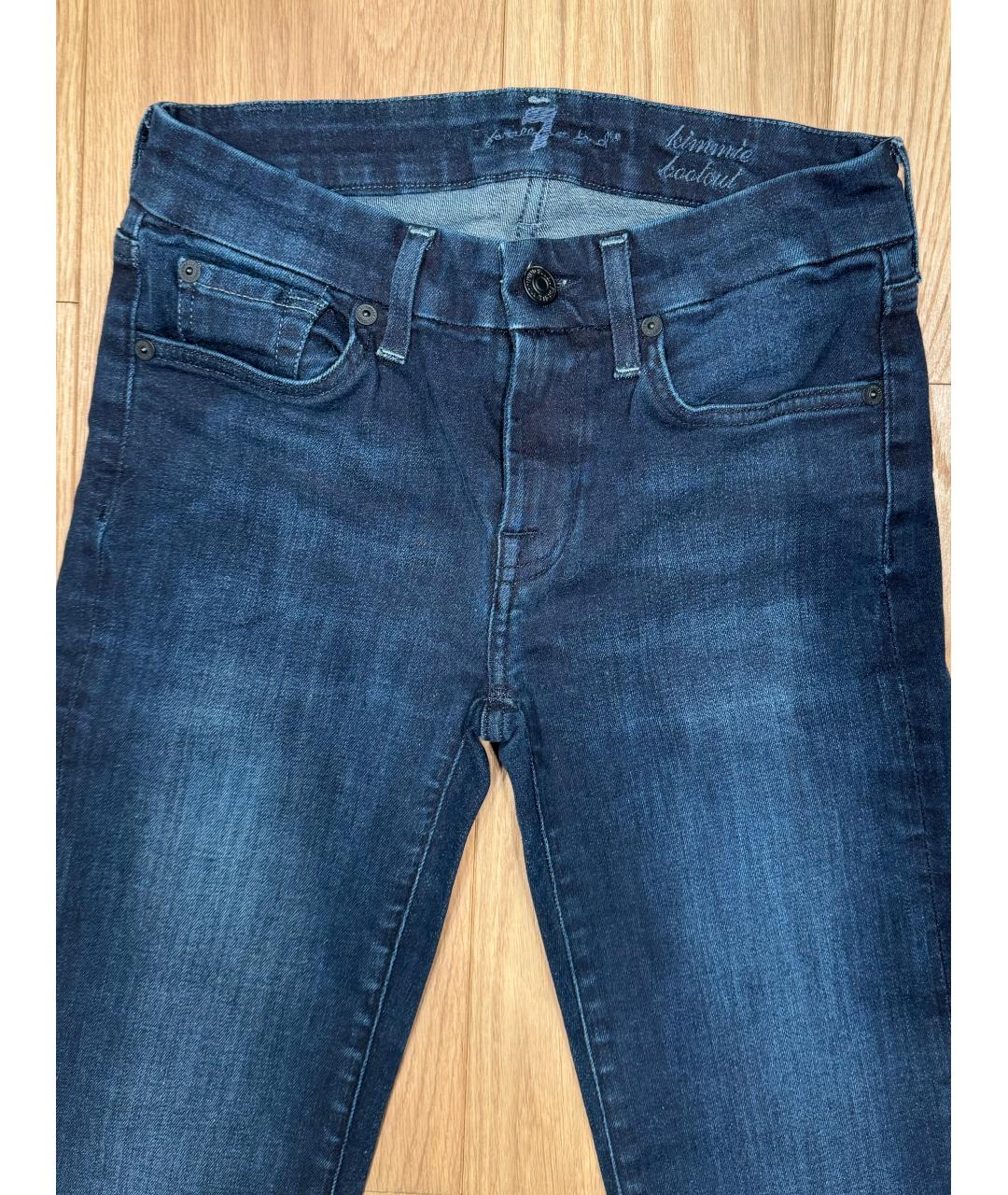 7 FOR ALL MANKIND Темно-синие хлопковые джинсы клеш, фото 6