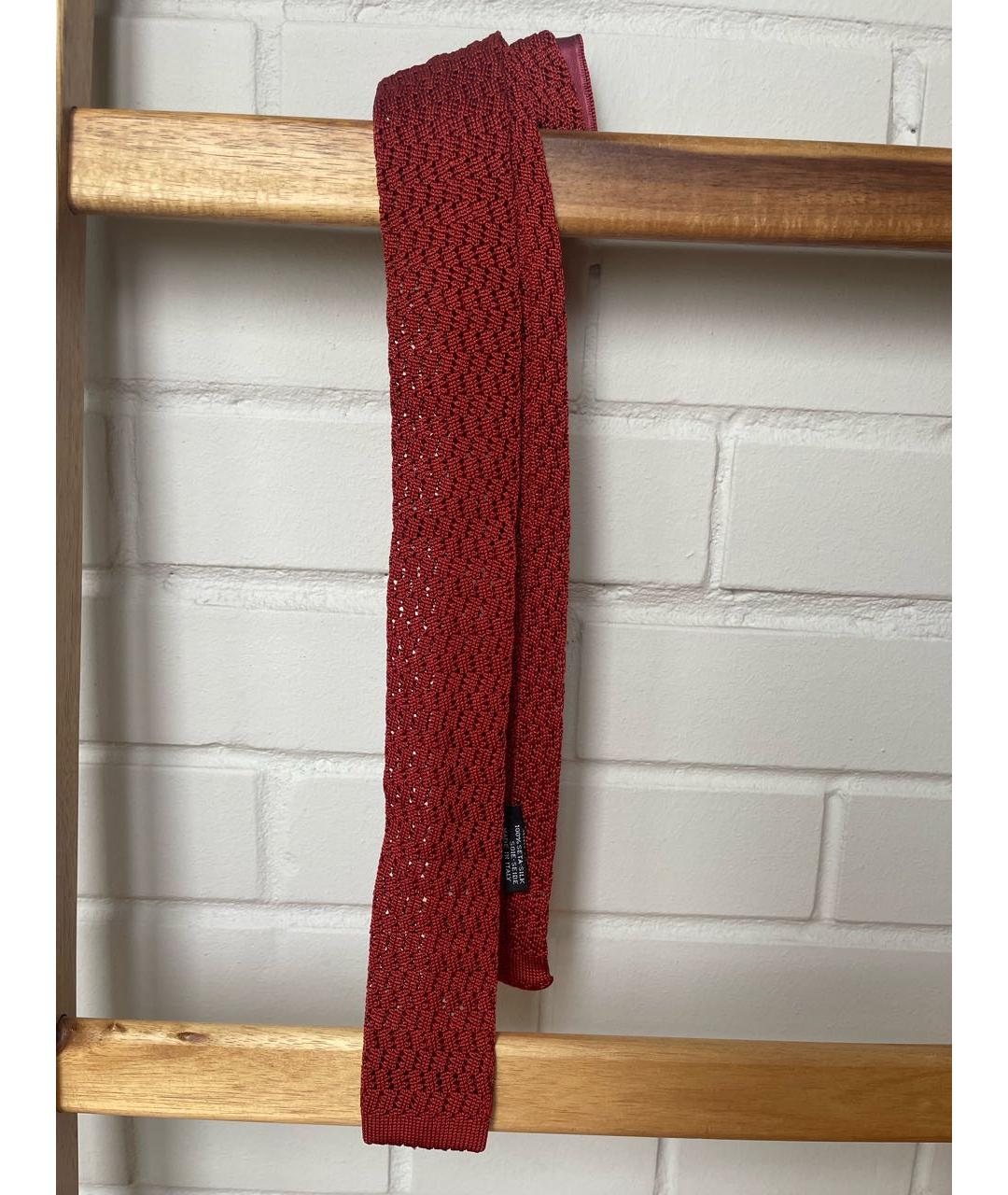 RUBINACCI Бордовый шелковый галстук, фото 5