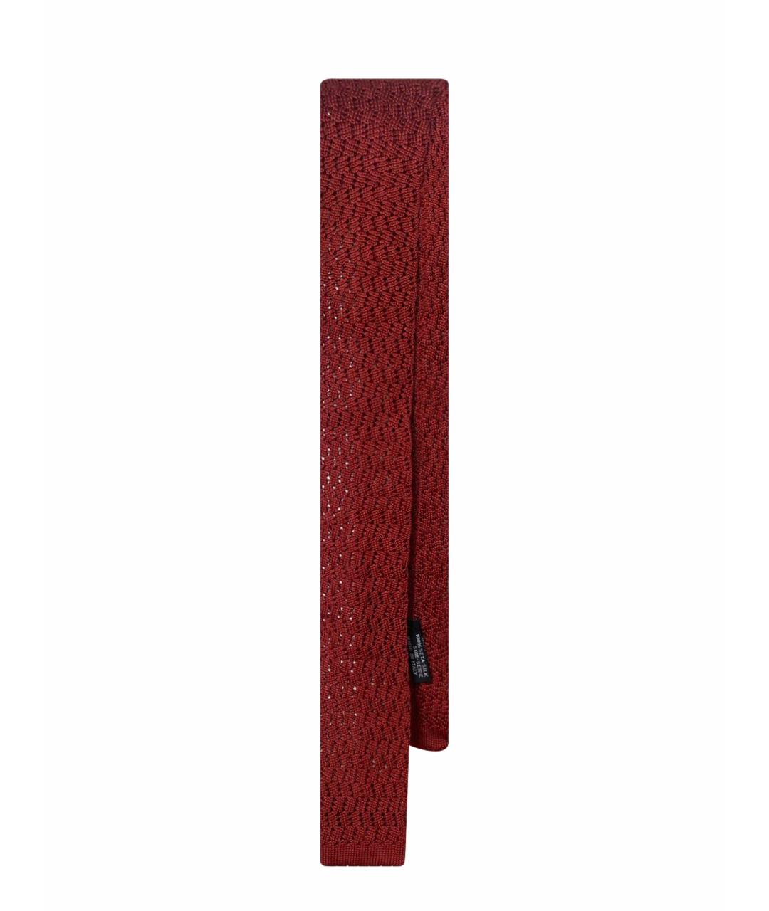 RUBINACCI Бордовый шелковый галстук, фото 1