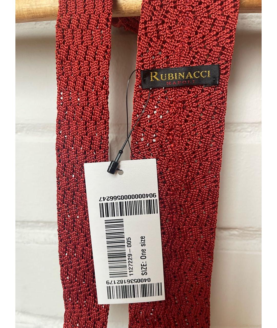RUBINACCI Бордовый шелковый галстук, фото 3