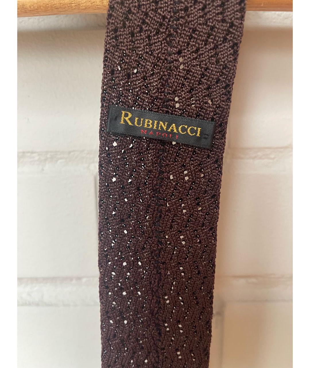 RUBINACCI Коричневый шелковый галстук, фото 3