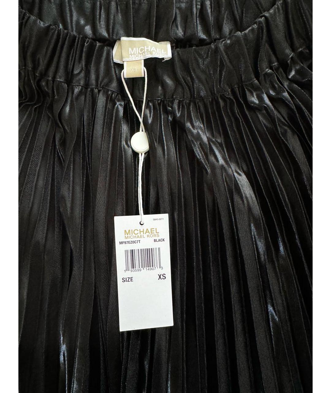 MICHAEL KORS Черная полиэстеровая юбка миди, фото 3