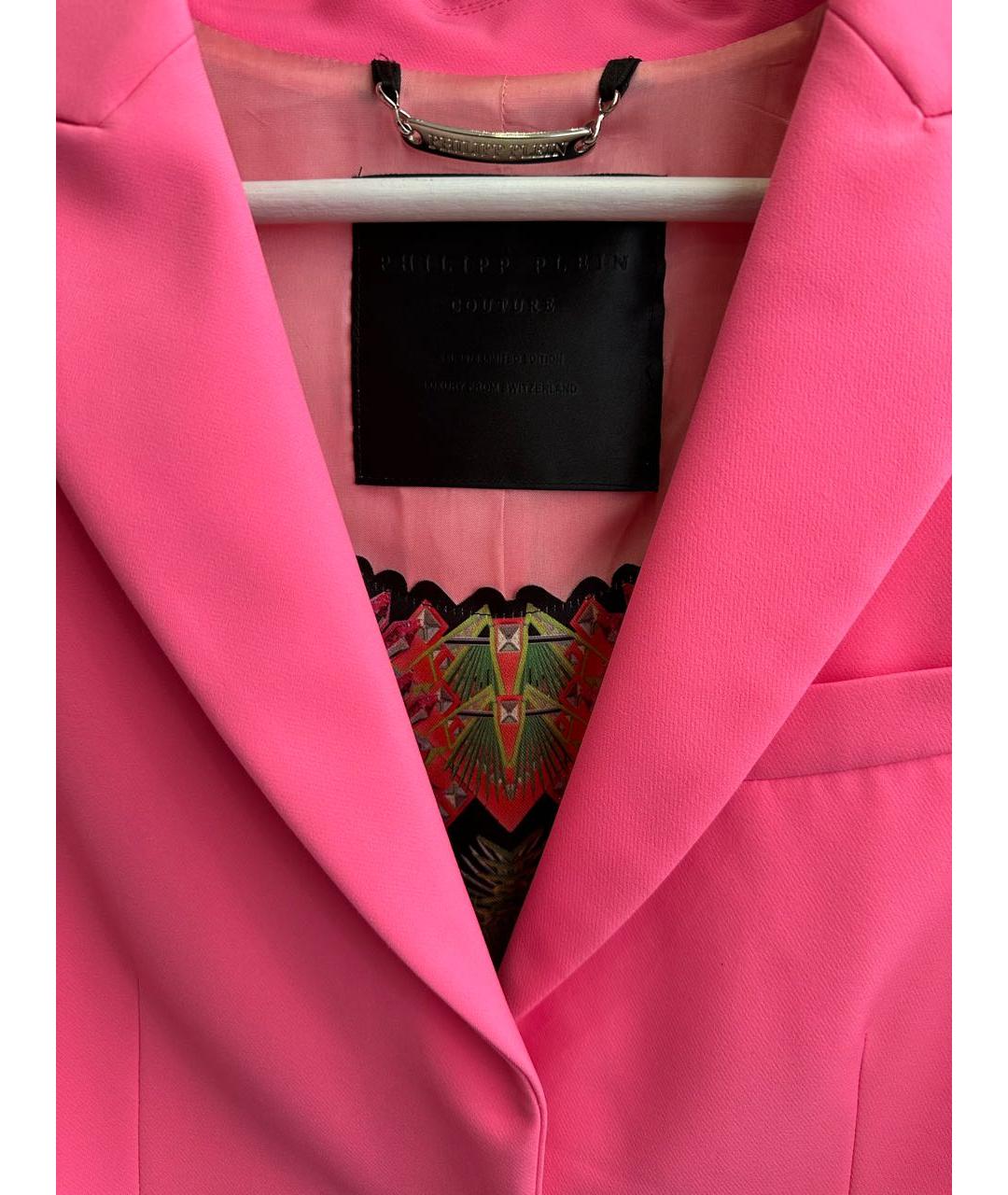 PHILIPP PLEIN Розовый полиэстеровый жакет/пиджак, фото 3