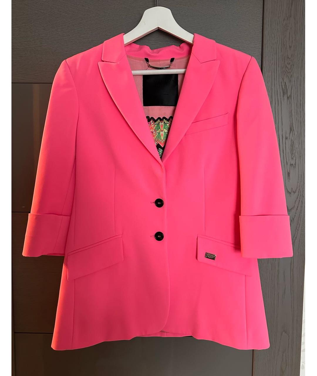 PHILIPP PLEIN Розовый полиэстеровый жакет/пиджак, фото 5