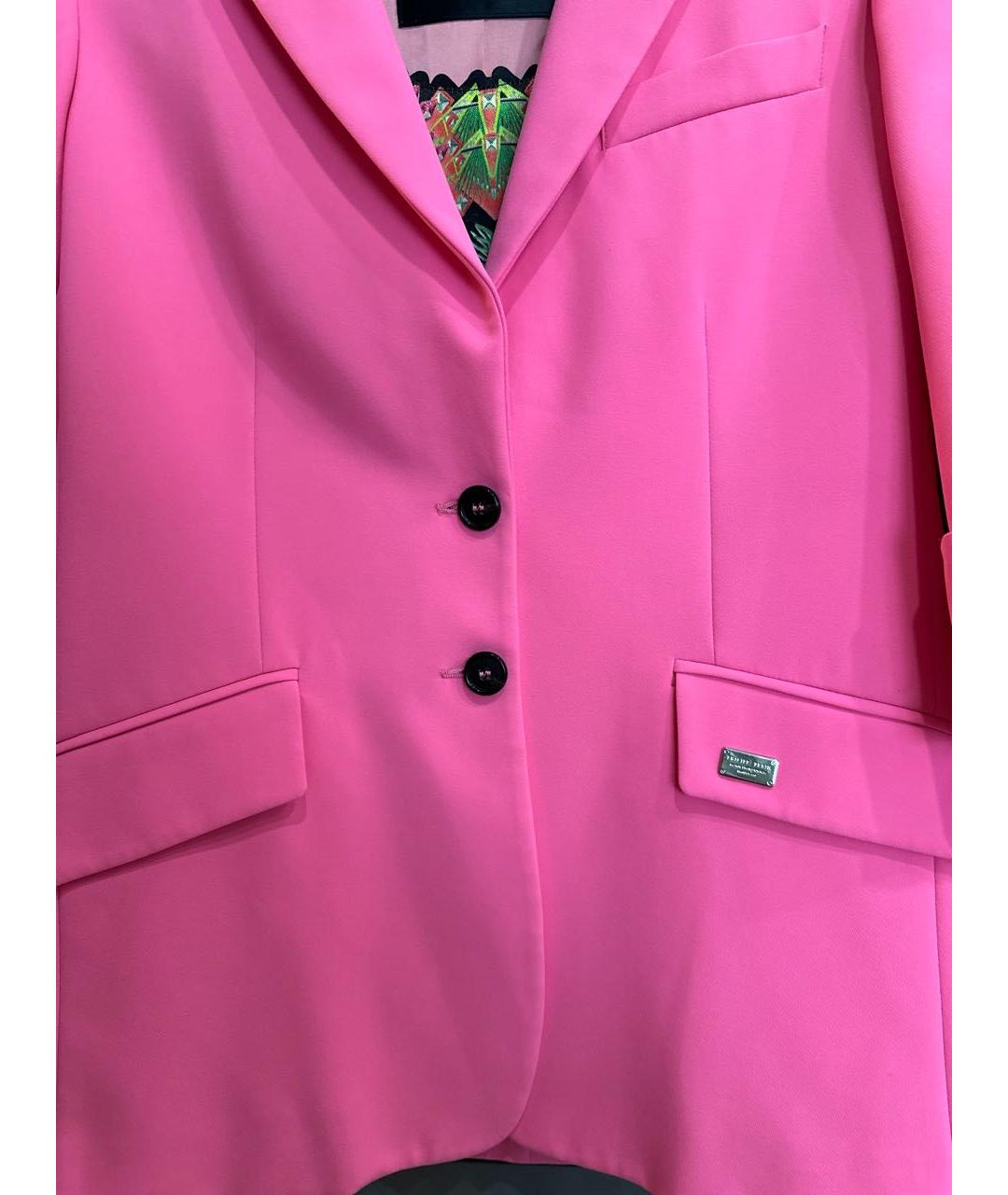 PHILIPP PLEIN Розовый полиэстеровый жакет/пиджак, фото 4