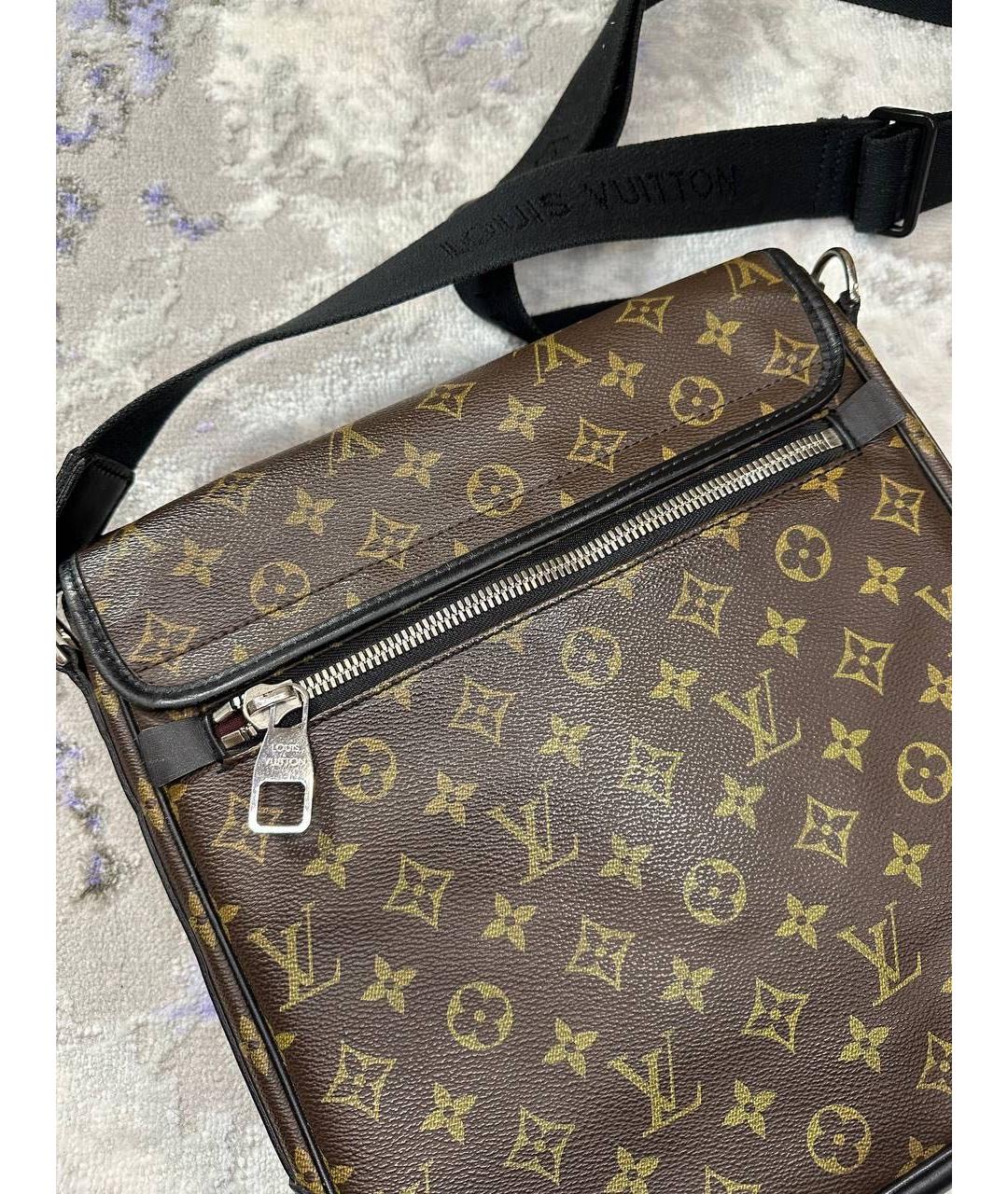 LOUIS VUITTON Коричневая кожаная сумка на плечо, фото 7