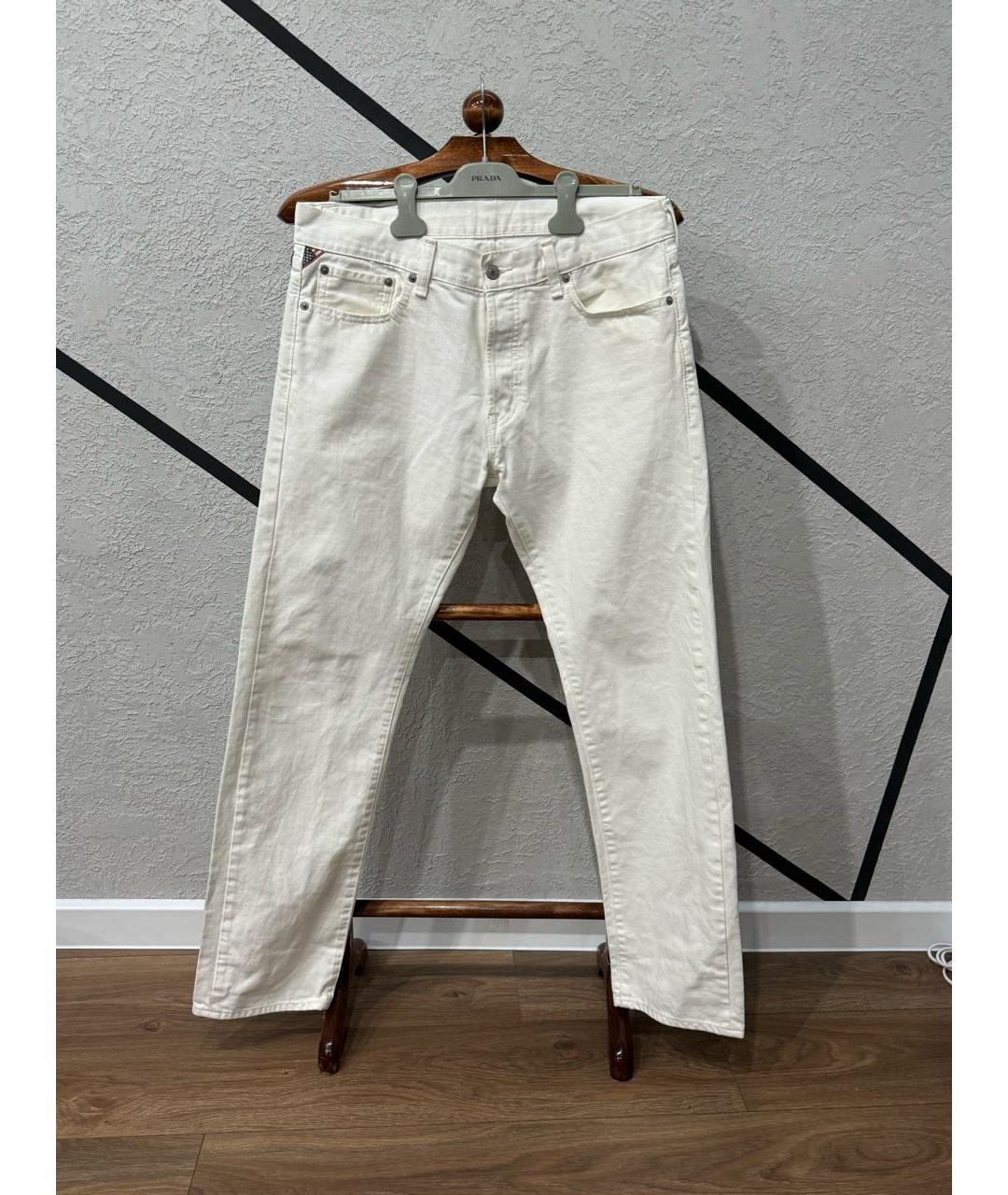 RALPH LAUREN DENIM & SUPPLY Белые хлопковые прямые джинсы, фото 9