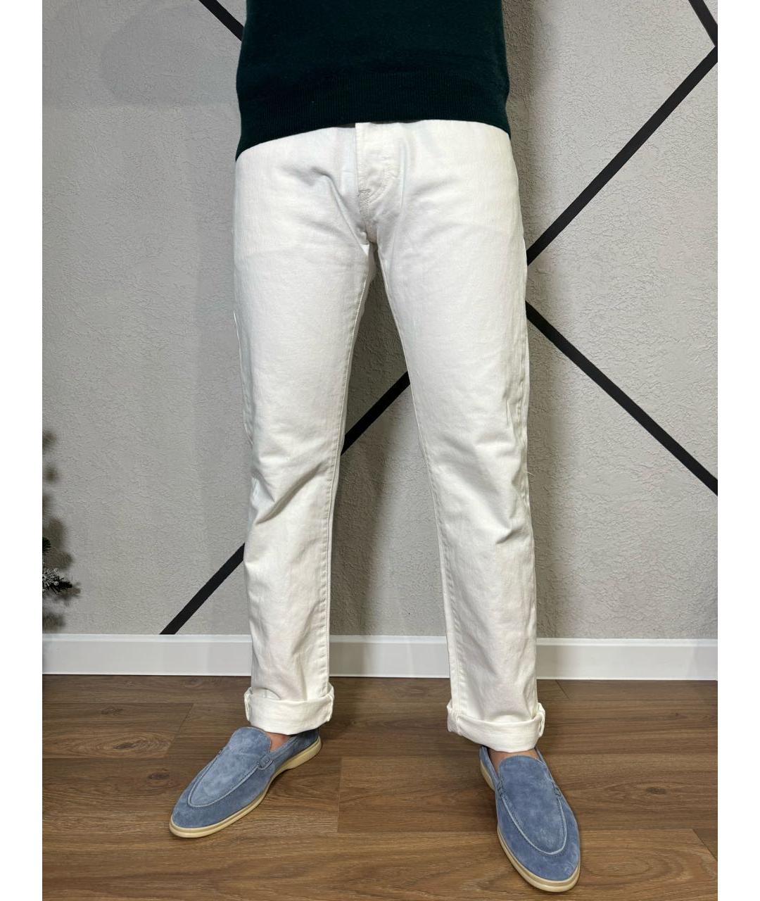 RALPH LAUREN DENIM & SUPPLY Белые хлопковые прямые джинсы, фото 7