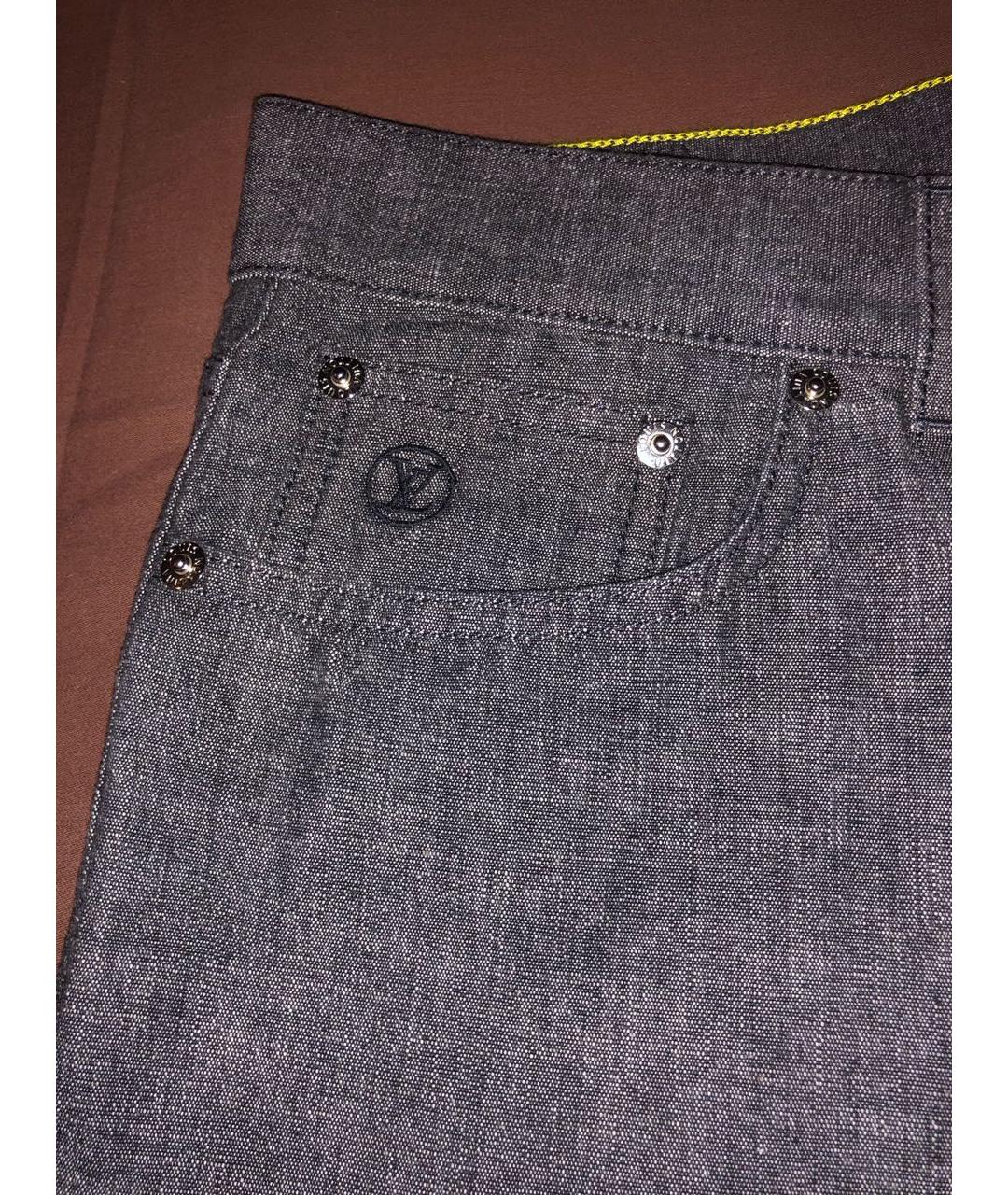 LOUIS VUITTON Серые хлопковые джинсы скинни, фото 4