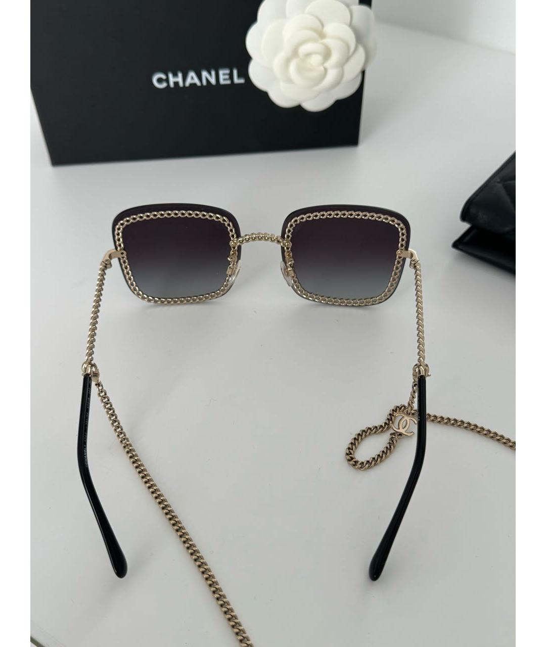 CHANEL PRE-OWNED Черные пластиковые солнцезащитные очки, фото 3