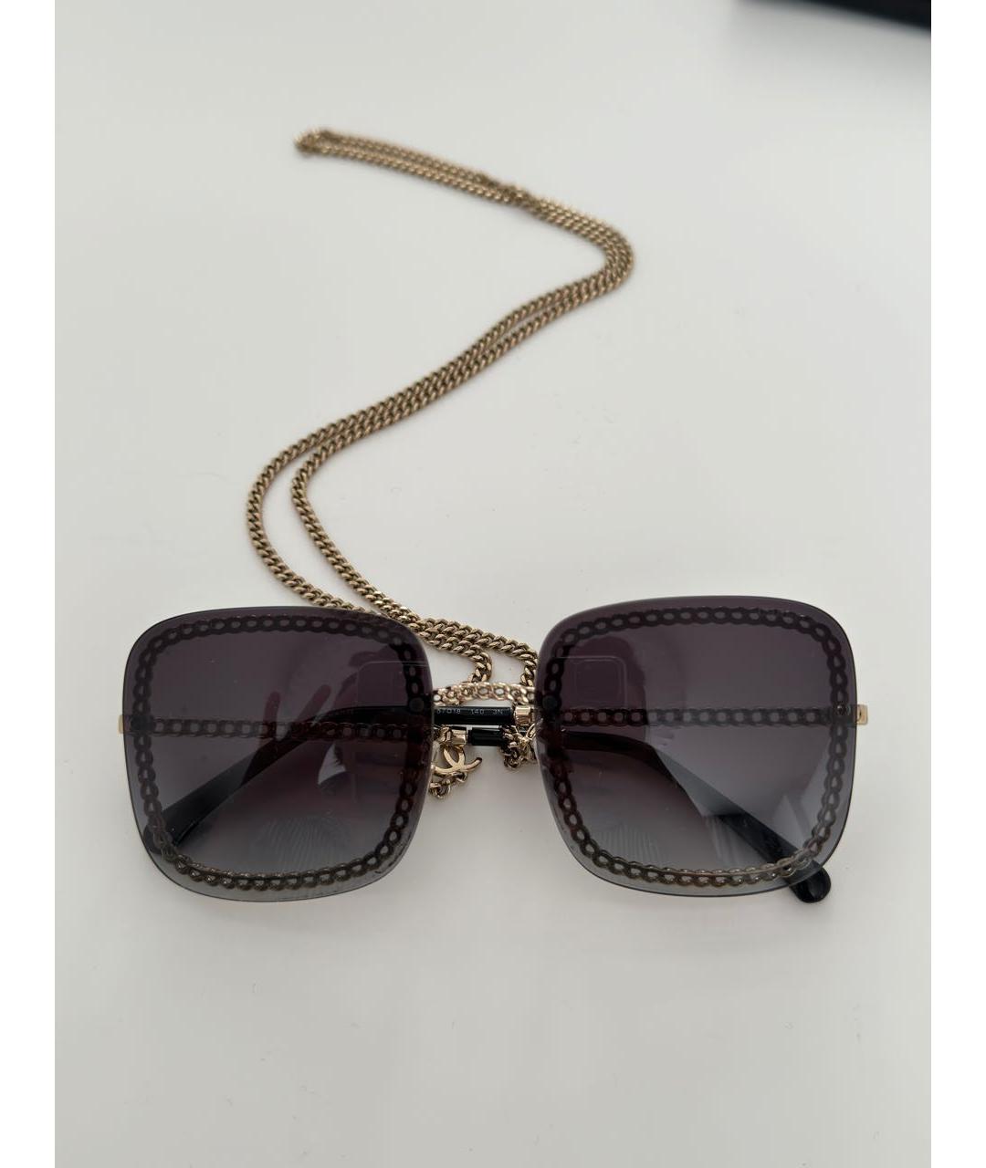 CHANEL PRE-OWNED Черные пластиковые солнцезащитные очки, фото 9