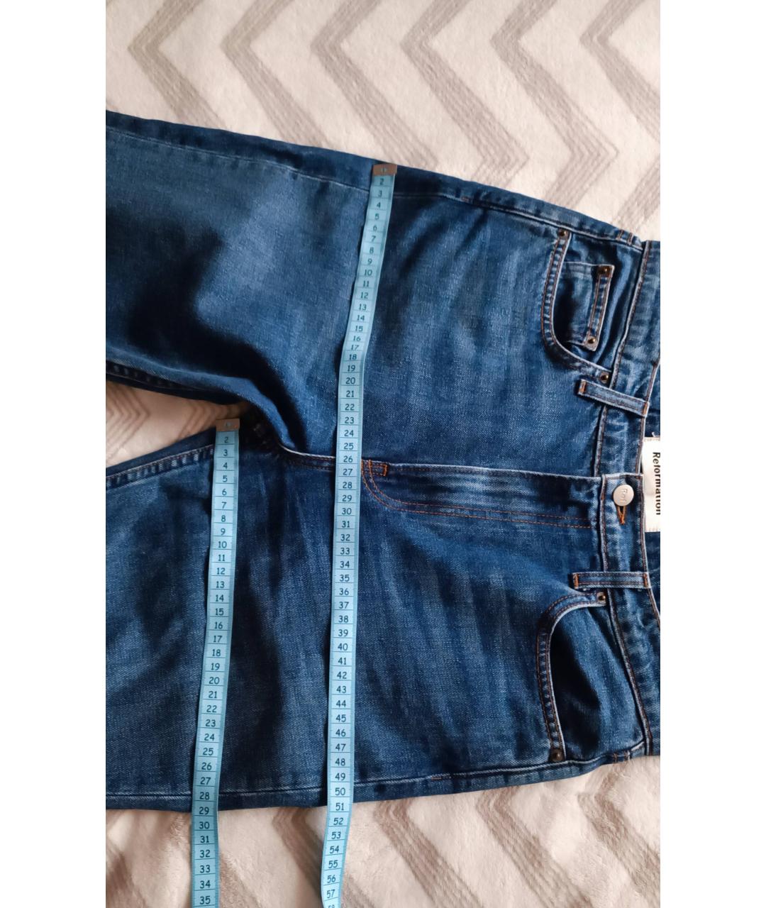REFORMATION Темно-синие джинсы слим, фото 6
