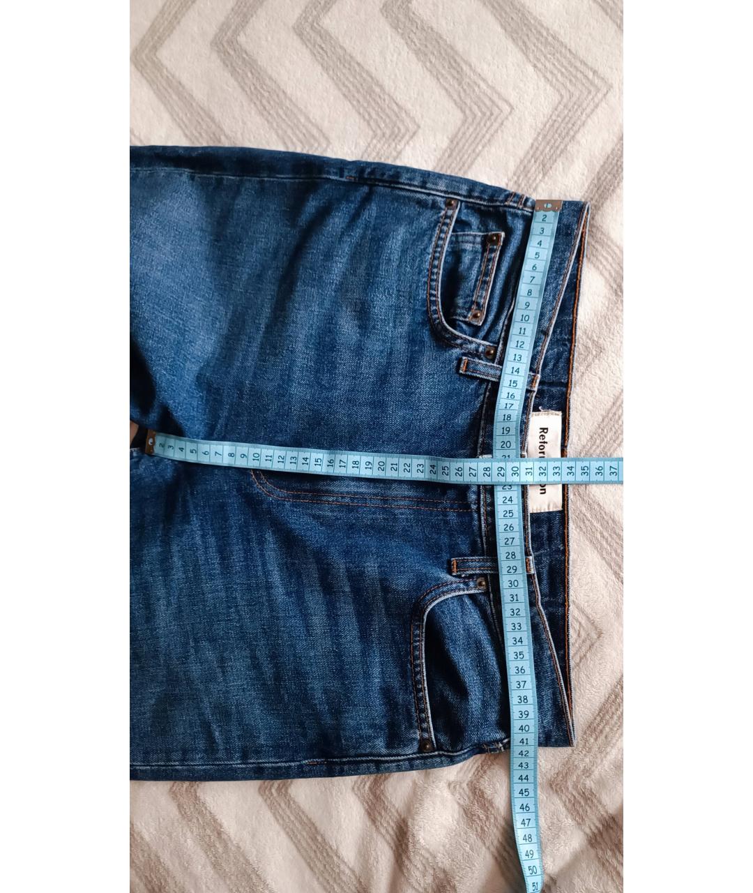 REFORMATION Темно-синие джинсы слим, фото 5