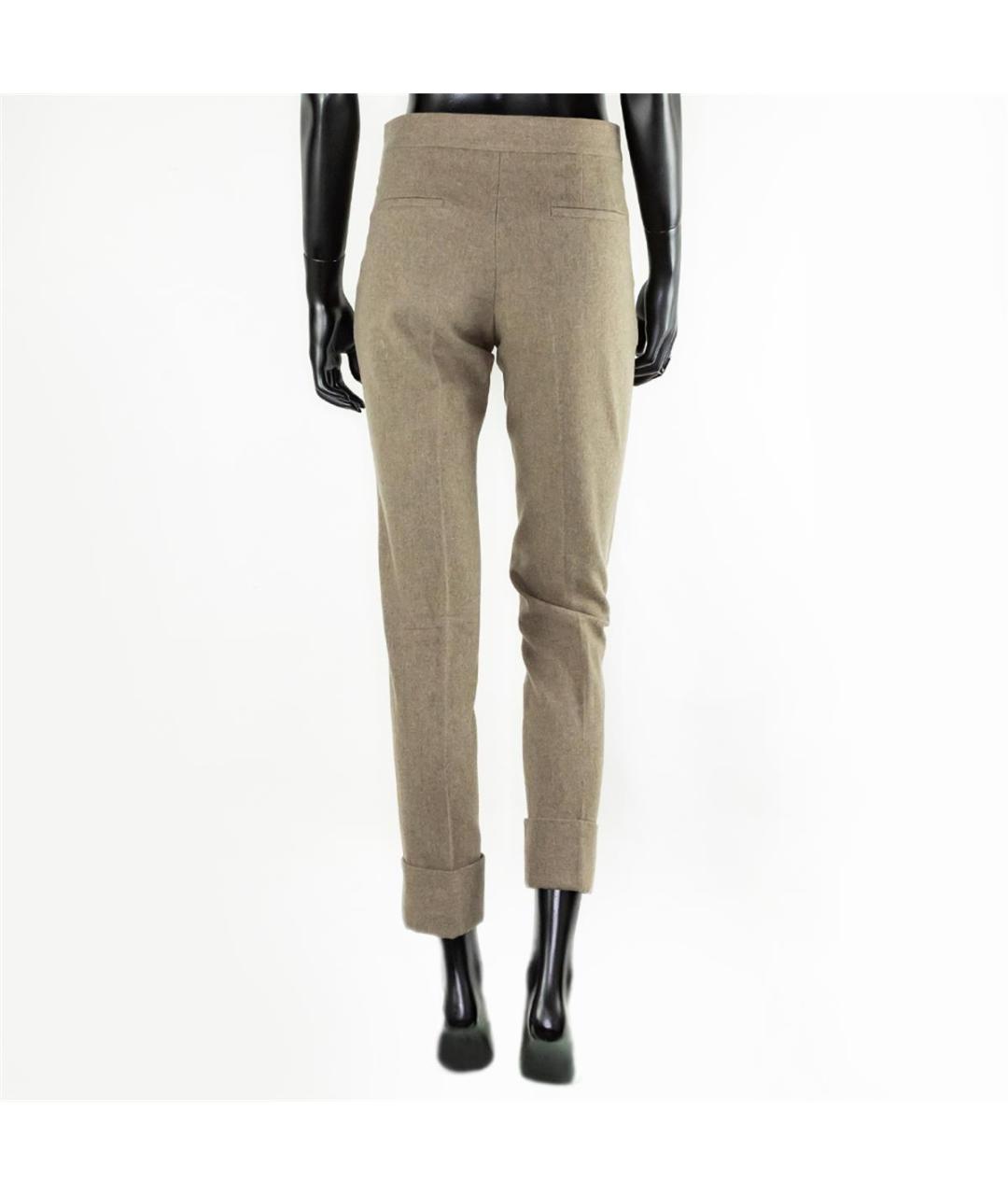 STELLA MCCARTNEY Хаки шерстяные прямые брюки, фото 3