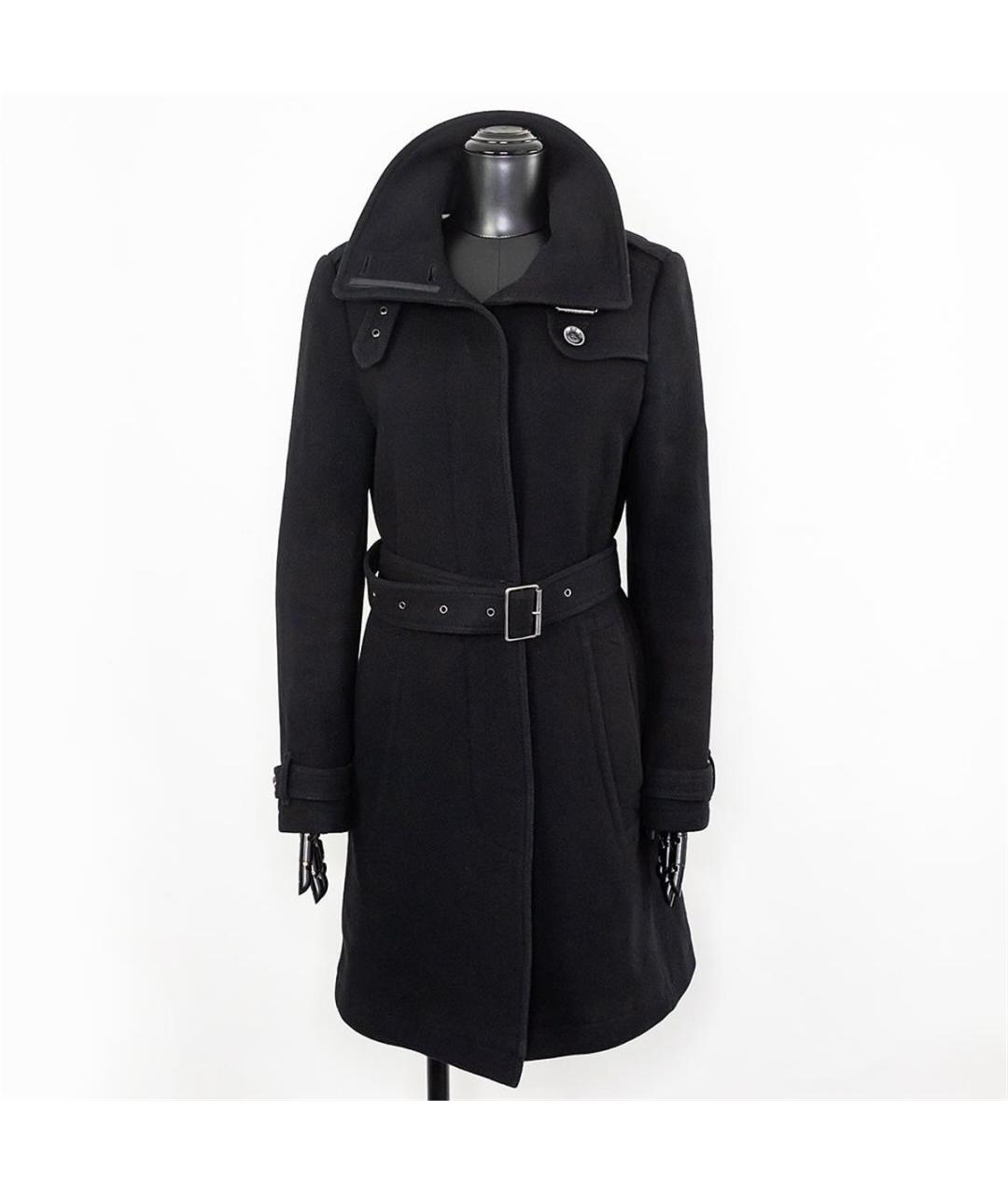 BURBERRY Черное шерстяное пальто, фото 4