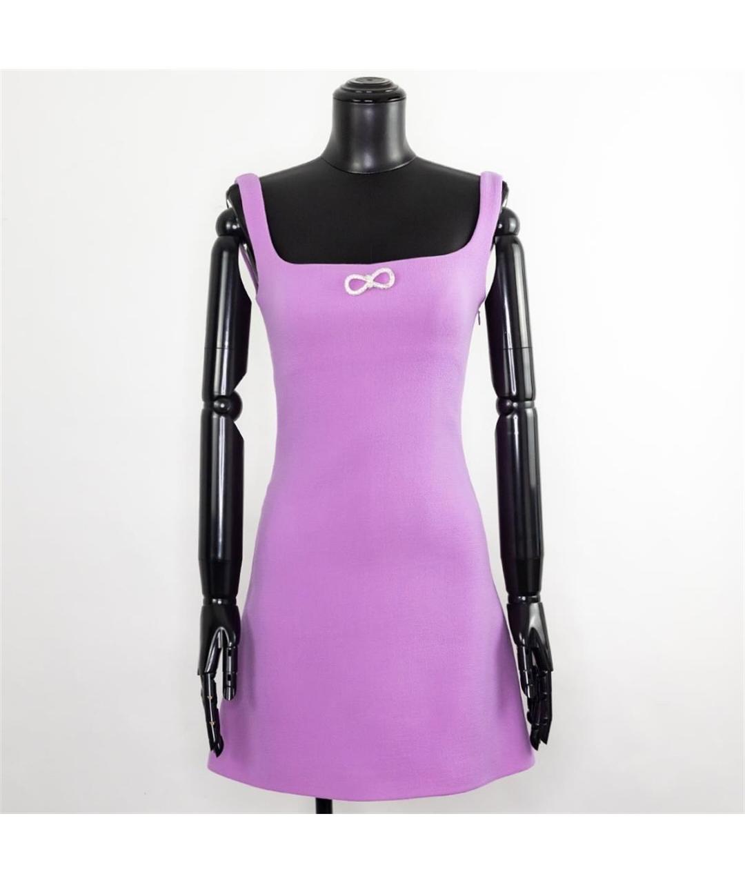 MACH&MACH Фиолетовое шерстяное повседневное платье, фото 4