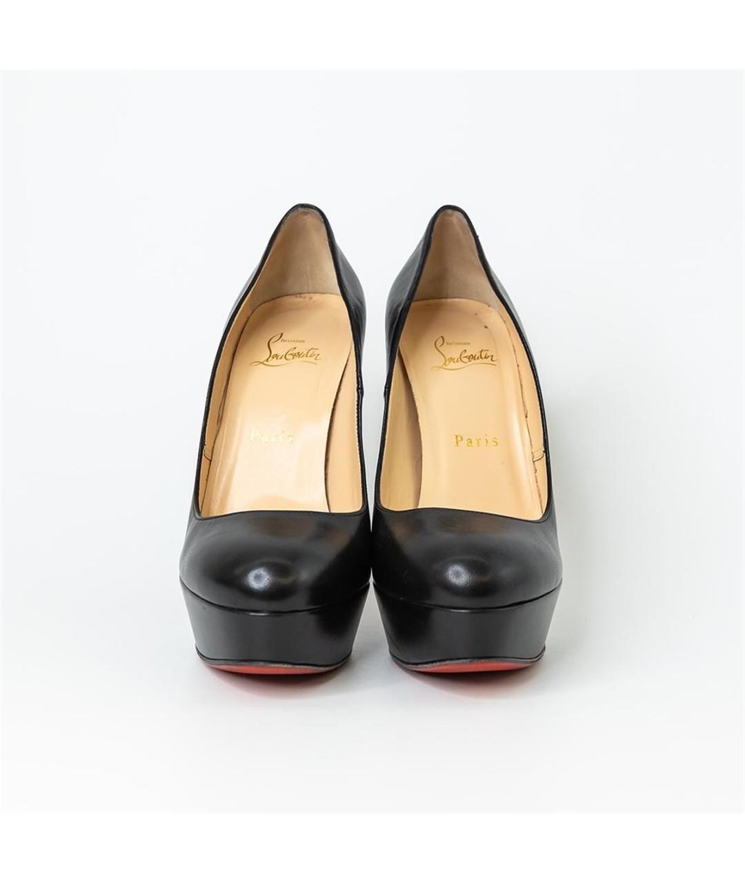 CHRISTIAN LOUBOUTIN Черные кожаные туфли, фото 3