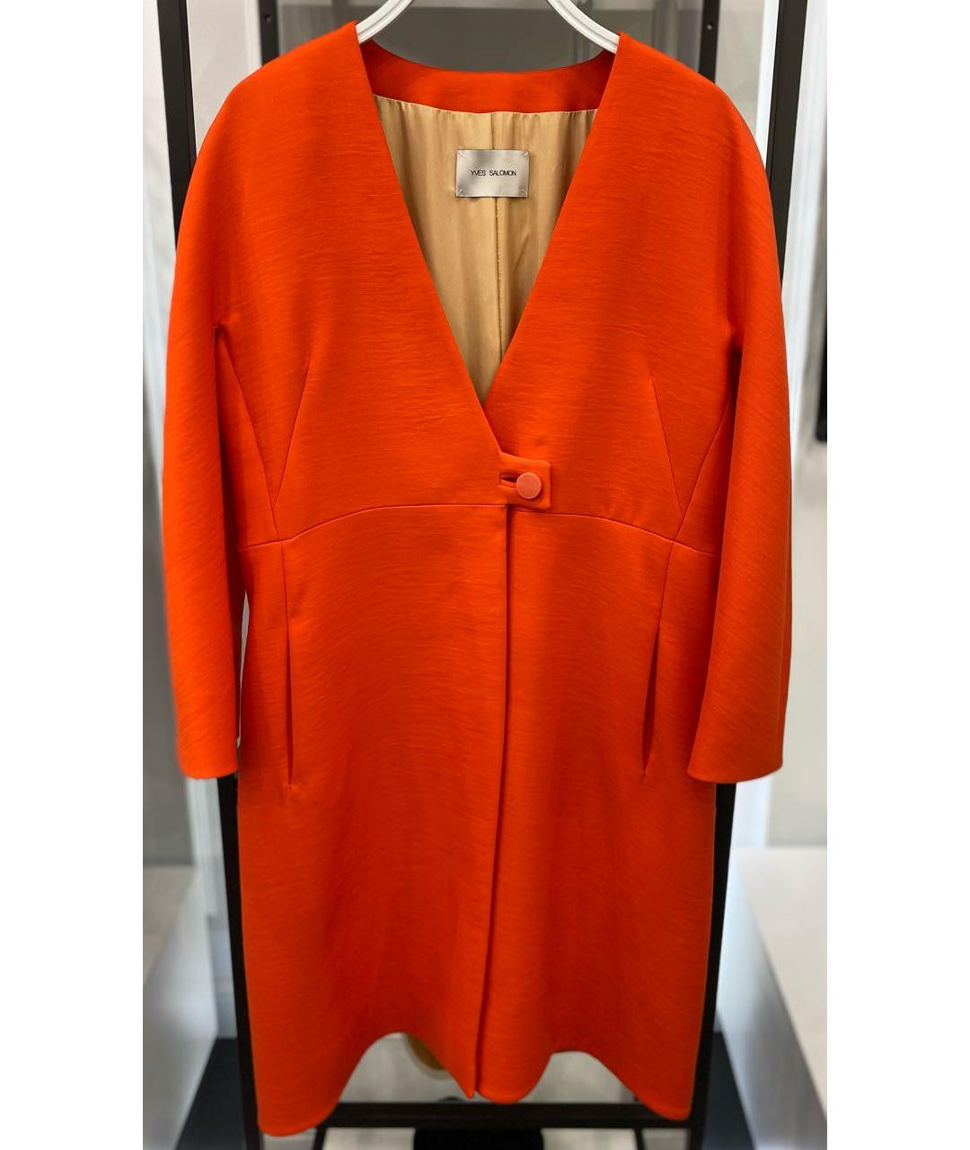 YVES SALOMON Оранжевое шерстяное пальто, фото 5